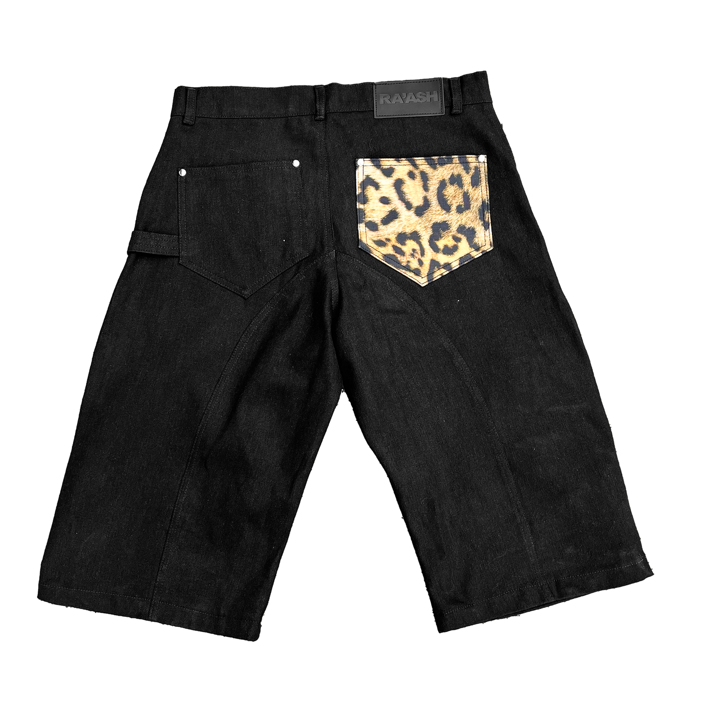 Leopard studs Jorts